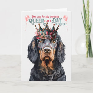 Gordon Setter Queen voor een Dag Funny Birthday Kaart