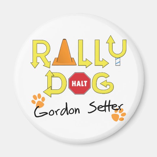 Gordon Setter Rally Dog Magneet (Voorkant)