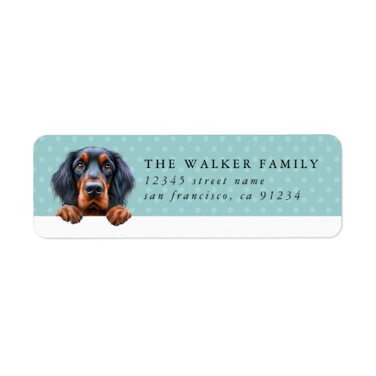 Gordon Setter Retour-adreslabels Etiket (Voorkant)