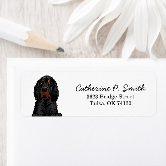Gordon Setter Return-adres Etiket (Insitu)