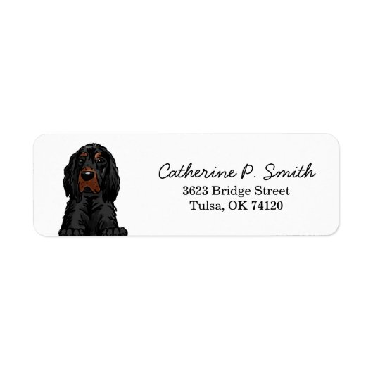 Gordon Setter Return-adres Etiket (Voorkant)