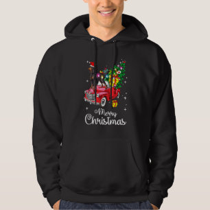 Gordon Setter Ride Red Truck Kerstmis Pajama Dog Hoodie