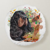 Gordon Setter Rond Kussen (Achterkant)