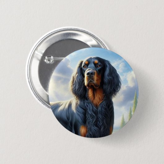 Gordon Setter Ronde Button 5,7 Cm (Voorkant /achterkant)