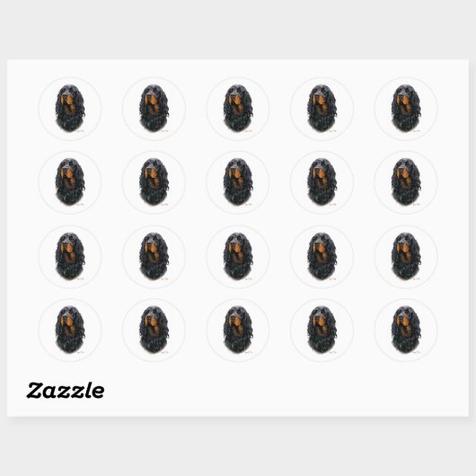Gordon Setter Ronde Sticker (Vel)