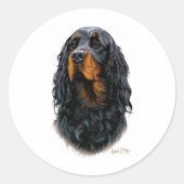 Gordon Setter Ronde Sticker (Voorkant)