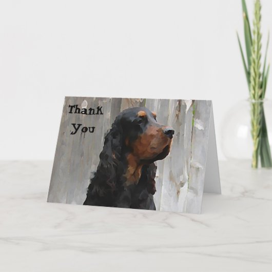 Gordon Setter Schilderij Dank u Opmerking Kaart (Voorkant)