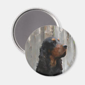 Gordon Setter schilderij magneet (Voorkant / Achterkant)