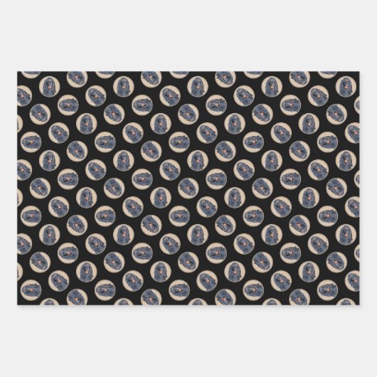 Gordon Setter Schilderij Zwart Schattige Originele Inpakpapier Vel (Voorkant 3)