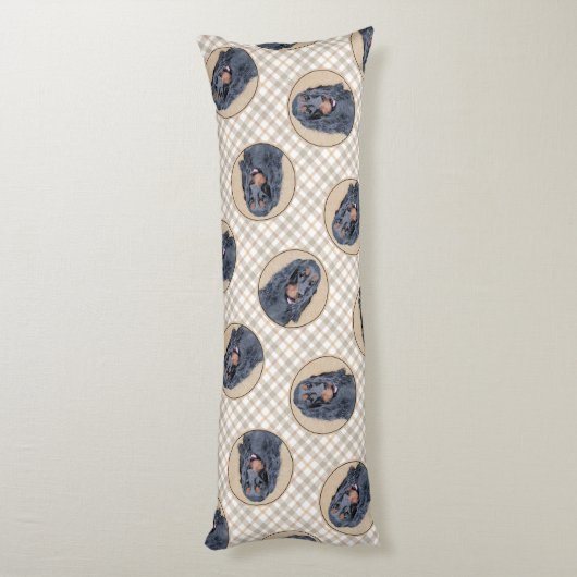 Gordon Setter Schilderij Zwart Schattige Originele Lichaamskussen (Achterkant (Verticaal))