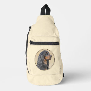 Gordon Setter Schilderij Zwart Schattige Originele Sling Bag