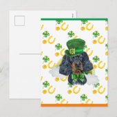 Gordon Setter Shamrock St. Patricks Dag Feestdagenkaart (Voorkant / Achterkant)