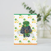 Gordon Setter Shamrock St. Patricks Day Feestdagenkaart (Staand voorkant)