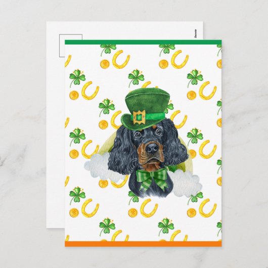 Gordon Setter Shamrock St. Patricks Day Feestdagenkaart (Voorkant / Achterkant)