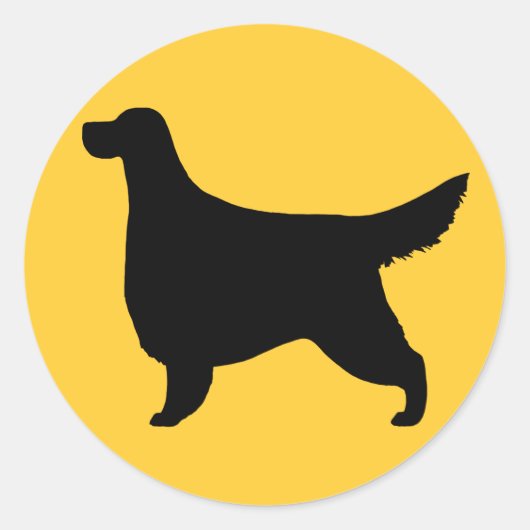 Gordon Setter Silhouet Ronde Sticker (Voorkant)