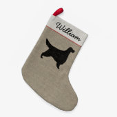 Gordon Setter Silhouette Gepersonaliseerde Hond Va Kleine Kerstsok (Voorkant (Hangend))