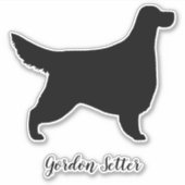 Gordon Setter Silhouette Hondenras Vinyl Sticker (Voorkant)