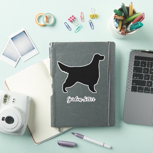 Gordon Setter Silhouette Hondenras Vinyl Sticker (iPad Cover)