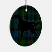 Gordon Setter Silhouette over Tartan Ornament (Rechts)