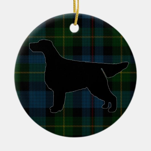 Gordon Setter Silhouette over Tartan Ornament (Voorkant)