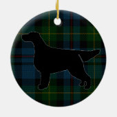 Gordon Setter Silhouette over Tartan Ornament (Achterkant)
