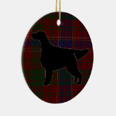 Gordon Setter Silhouette over Tartan Ornament (Rechts)