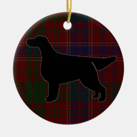 Gordon Setter Silhouette over Tartan Ornament (Voorkant)