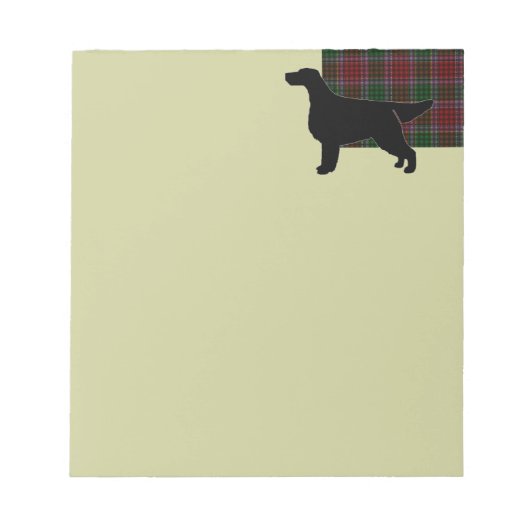 Gordon Setter Silhouetted over Clan Gordon Tartan Notitieblok (Voorkant)