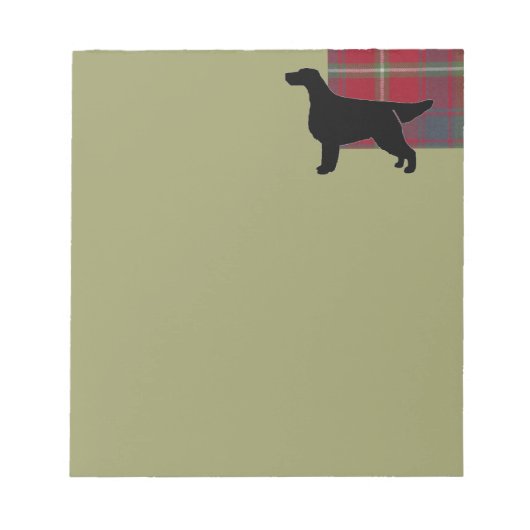 Gordon Setter Silhouetted over Clan Gordon Tartan Notitieblok (Voorkant)