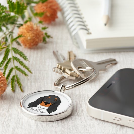 Gordon Setter Sleutelhanger (Zijkant)