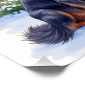 Gordon Setter Snowy Lodge Santa Hat Christmas Art Perfect Poster (Hoek)