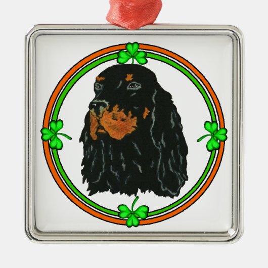 Gordon Setter St Patricks Metalen Ornament (Voorkant)