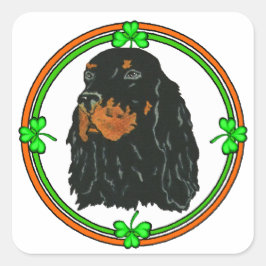 Gordon Setter St Patricks Vierkante Sticker