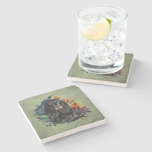 Gordon Setter Stenen Onderzetter (Zijkant)