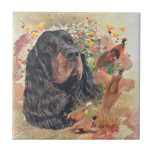 Gordon Setter Tapestry Coffee Mok Sierkussen Bev Tegeltje (Voorkant)