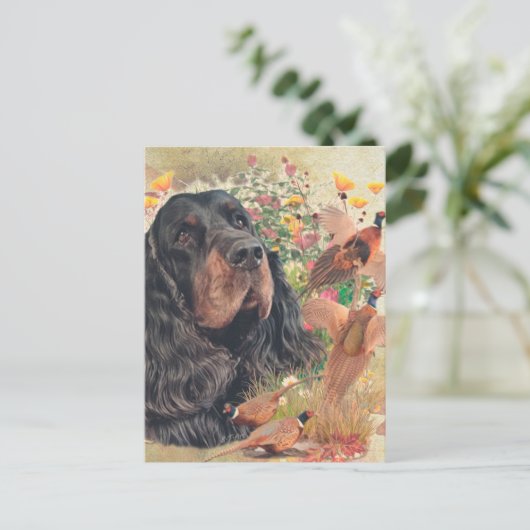 Gordon Setter Tapestry Poster Acrylprint Tripty Briefkaart (Staand voorkant)