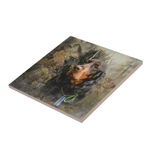 Gordon Setter Tegeltje (Zijkant)