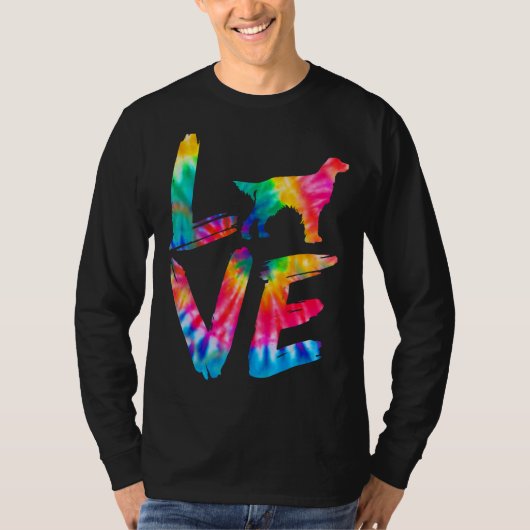 Gordon Setter Tie Dye Love Dog papa T-shirt (Voorkant)