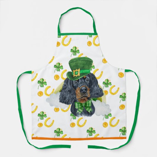 Gordon Setter Vakantie Decoratie St. Patrick's Day Schort (Voorkant)