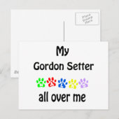 Gordon Setter Walks Design Briefkaart (Voorkant / Achterkant)