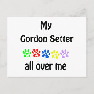 Gordon Setter Walks Design Briefkaart