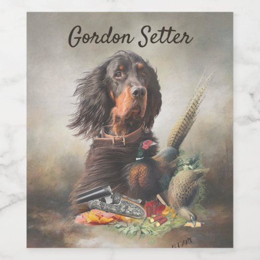 Gordon Setter Wijn Etiket (Enkel label)