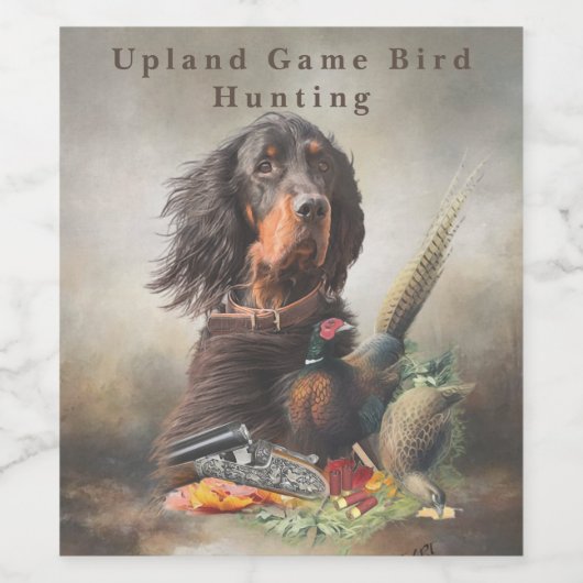 Gordon Setter Wijn Etiket (Enkel label)