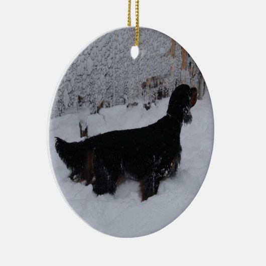 Gordon Setters in een Snowstorm Ornament (Rechts)