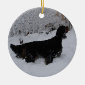 Gordon Setters in een Snowstorm Ornament (Voorkant)