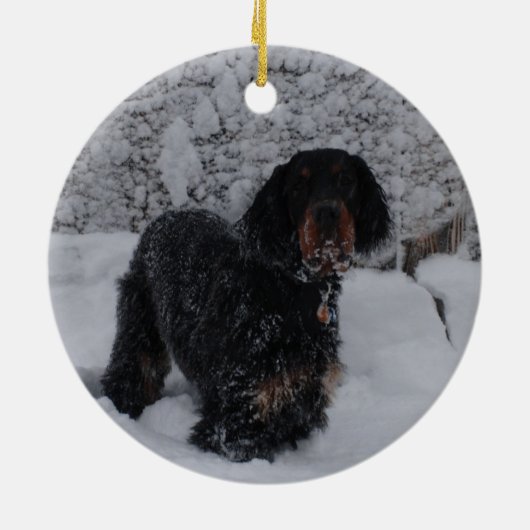 Gordon Setters in een Snowstorm Ornament (Achterkant)