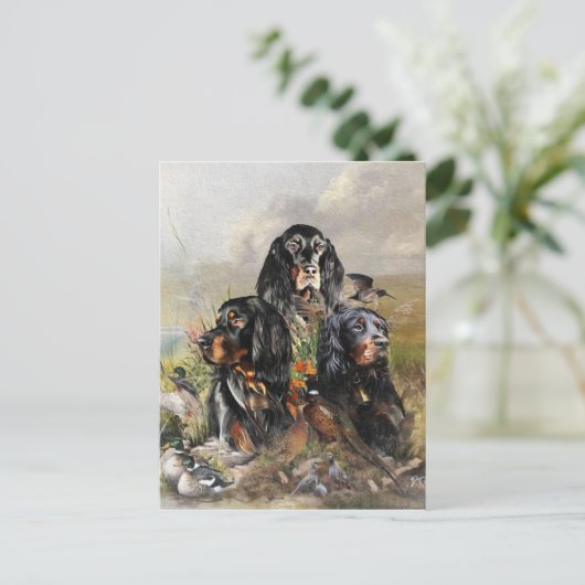 Gordon Setters, Passie voor vogels, Kunst Briefkaart (Staand voorkant)