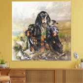 Gordon Setters, Passie voor vogels, Kunst Canvas Afdruk (Insitu (Woonkamer))