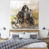 Gordon Setters, Passie voor vogels, Kunst Canvas Afdruk (Insitu (Slaapkamer))
