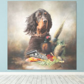 Gordon Setters, Passie voor vogels, Kunst Canvas Afdruk (Insitu (Houten vloer))